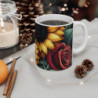 Mug Fleurs Tournesol et Rose Illustration Florale Rouge & Jaune Cadeau Élégant pour Femme, Amour & Nature