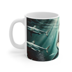 Mug Requin Féroce  Grand Requin Blanc Gueule Ouverte Cadeau Original Océan Fan de Requins & Sensations Fortes