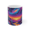 Mug Paysage Cosmique Désert  Cactus Néon & Galaxie Colorée Cadeau Original Nature Fantastique & Science-Fiction
