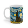 Mug Vache Artistique  Paysage Nuit Étoilée Style Van Gogh Cadeau Humour Champêtre et Art Classique Revisité
