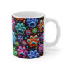 Mug Pattes d’Animaux Multicolores Effet Néon  Empreintes Fluorescentes pour Passionné(e) d’Animaux