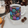 Mug Pattes d’Animaux Multicolores Effet Néon  Empreintes Fluorescentes pour Passionné(e) d’Animaux