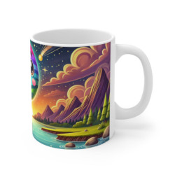 Mug Planète  Ciel Cosmique Fantaisie avec Coucher de Soleil et Paysage  Cadeau Mignon Univers Galactique