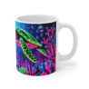 Mug Tortue de Mer Néon Illustration Corail Fluorescent et Bulle Océanique  Cadeau Plongée, Nature et Animaux Marins