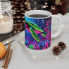 Mug Tortue de Mer Néon Illustration Corail Fluorescent et Bulle Océanique  Cadeau Plongée, Nature et Animaux Marins