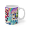 Mug Pingouins de Noël au Pôle Nord  Scène Hivernale Mignonne avec Bonnet, Neige Cadeau Fête, Hiver, Enfants
