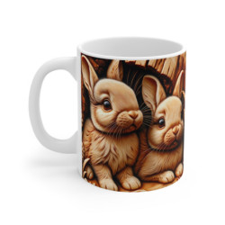 Mug Lapins Gravés Bois...