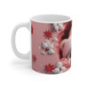 Mug Ours Polaire Mignon  Illustration Hivernale avec Bonnet Rose et Décor Neigeux Cadeau Cocooning et Tendre