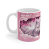 Mug Loup Blanc Mystique Illustration Hivernale Féérique Rose et Blanche Cadeau Animalier Poétique