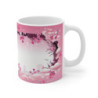 Mug Loup Blanc Mystique Illustration Hivernale Féérique Rose et Blanche Cadeau Animalier Poétique