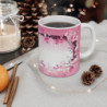 Mug Loup Blanc Mystique Illustration Hivernale Féérique Rose et Blanche Cadeau Animalier Poétique