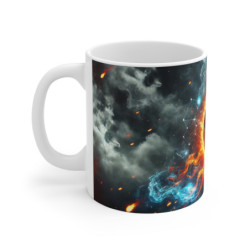 Mug Ballon de Football en Flammes Cadeau Footballeur  Design Sport Énergie Feu & Explosion