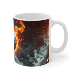 Mug Ballon de Football en Flammes Cadeau Footballeur  Design Sport Énergie Feu & Explosion