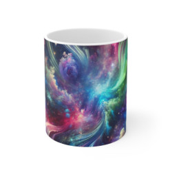 Mug Galaxie Abstraite Multicolore  Tourbillon d’Étoiles & Nuages Cosmiques Cadeau Univers, Énergie & Créativité