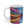 Mug Basketball Néon Futuriste Ballon & Panier Brillants  Cadeau Sportif Gamer