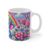 Mug Bébé Éléphant Kawaii avec Arc-en-Ciel et Bulles  Cadeau Mignon Enfant ou Naissance  Style Pastel