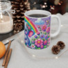 Mug Bébé Éléphant Kawaii avec Arc-en-Ciel et Bulles  Cadeau Mignon Enfant ou Naissance  Style Pastel