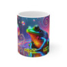 Mug Grenouille Psychédélique Multicolore Art Visionnaire Abstrait Fluorescent Cadeau Original et Artistique