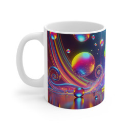 Mug Grenouille Psychédélique Multicolore Art Visionnaire Abstrait Fluorescent Cadeau Original et Artistique