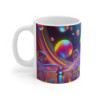 Mug Grenouille Psychédélique Multicolore Art Visionnaire Abstrait Fluorescent Cadeau Original et Artistique
