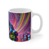Mug Grenouille Psychédélique Multicolore Art Visionnaire Abstrait Fluorescent Cadeau Original et Artistique
