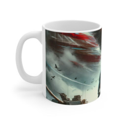 Mug Soldat Militaire & Aigle Américain  Art Patriotique avec Tank & Drapeau des États-Unis  Cadeau Armée, Vétéran, USA
