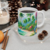 Mug Plage Tropicale  Voilier, Palmiers & Océan Émeraude Illustration Paradisiaque Fleurie Cadeau Vacances, Été, Détente