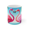 Mug Flamants Roses Amoureux Tasse Tropicale Cœur Cadeau Romantique Été Vacances Plage