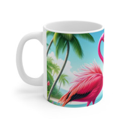 Mug Flamants Roses Amoureux Tasse Tropicale Cœur Cadeau Romantique Été Vacances Plage