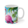 Mug Flamants Roses Amoureux Tasse Tropicale Cœur Cadeau Romantique Été Vacances Plage