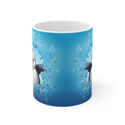Mug Bébé Pingouin  Tasse Hiver Mignonne avec Effet Glace Brisée  Cadeau Cocooning & Hivernal