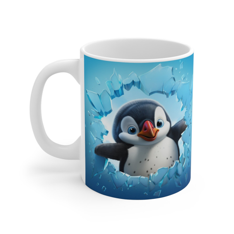 Mug Bébé Pingouin  Tasse Hiver Mignonne avec Effet Glace Brisée  Cadeau Cocooning & Hivernal