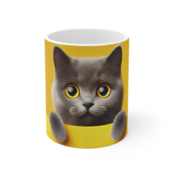 Mug Chat Gris Yeux Jaunes...