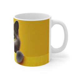 Mug Chat Gris Yeux Jaunes  Tasse Originale Pop Art Style Minimaliste  Cadeau Fan de Chats & Déco Moderne