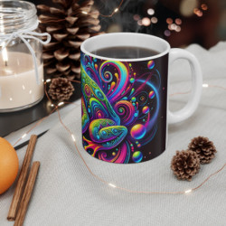Mug Grenouille Psychédélique Multicolore  Tasse Énergique Fluorescente Galaxie Spirale Arc-en-Ciel