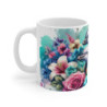 Mug Dauphins et Fleurs Tropicales Tasse Océan Éclatant avec Animaux Marins et Bouquet Exotique