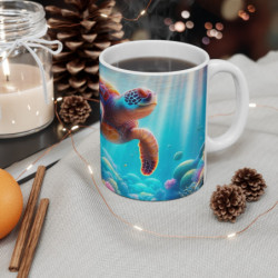 Mug Tortue de Mer Tropicale Tasse Océan Colorée pour Amoureux de la Nature et des Fonds Marins