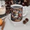 Mug Chiot Corgi Adorable  Tasse Fleurie Rustique avec Chien dans Panier, Idée Cadeau Amoureux des Chiens