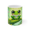 Mug Grenouille  Tasse Forêt Magique & Feuilles Vertes, Illustration Nature Mignonne