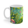 Mug Grenouille  Tasse Forêt Magique & Feuilles Vertes, Illustration Nature Mignonne