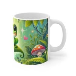 Mug Grenouille  Tasse Forêt Magique & Feuilles Vertes, Illustration Nature Mignonne
