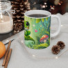 Mug Grenouille  Tasse Forêt Magique & Feuilles Vertes, Illustration Nature Mignonne