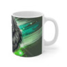Tasse Bison Stylisé Mug Animal Totem Tribal Vert Électrique  Design Moderne et Puissant