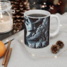 Tasse Faucheuse Gothique  Mug Crâne & Squelette sous Pleine Lune  Art Macabre Noir & Blanc