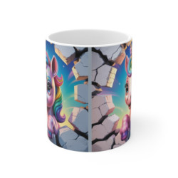 Tasse Licorne Arc-en-Ciel  Mug Licorne Mignonne en Trompe-l'œil  Cadeau Fantaisie Enfants & Fans de Licornes