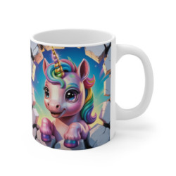 Tasse Licorne Arc-en-Ciel  Mug Licorne Mignonne en Trompe-l'œil  Cadeau Fantaisie Enfants & Fans de Licornes