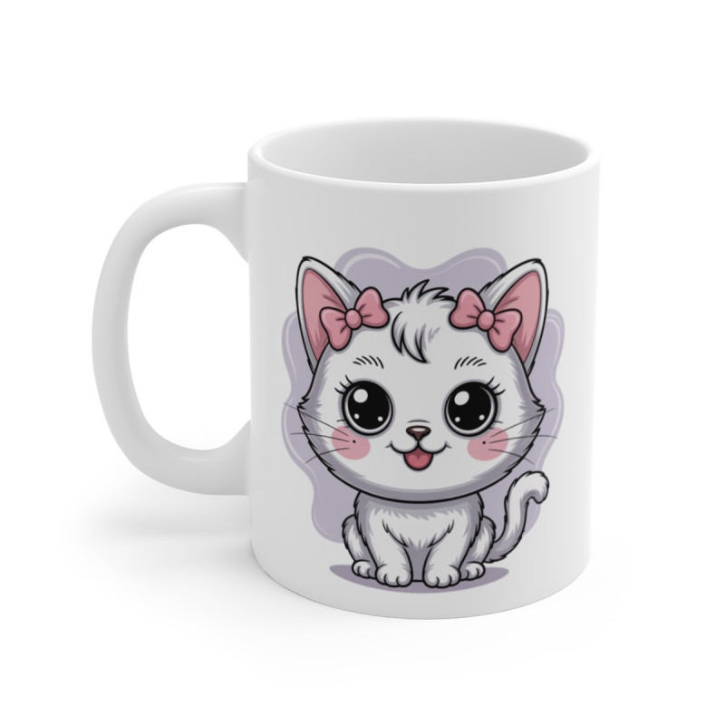Mug Chat Fille Tasse Chaton Blanc Mignon 325ml IdéeCadeau Enfant Fille