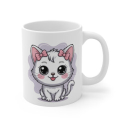 Mug Chat Fille Tasse Chaton Blanc Mignon 325ml IdéeCadeau Enfant Fille