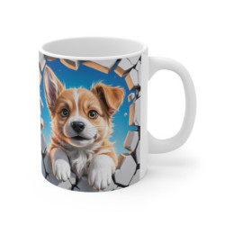 Mug Chiot 3D Corgi Mignon – Tasse Chien Trompe-l’œil 325ml Idée Cadeau