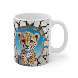Mug Guépard Mignon 3D Tasse Animal Jungle Trompe-l’œil 325ml